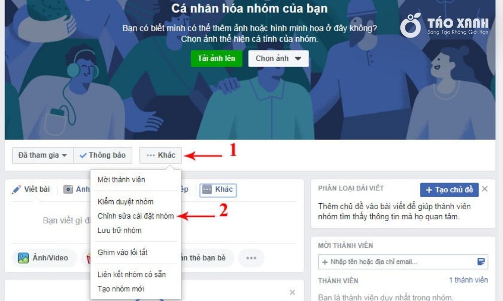 Bước 1: Bạn đăng nhập vào Facebook và chọn nhóm muốn đổi tên
