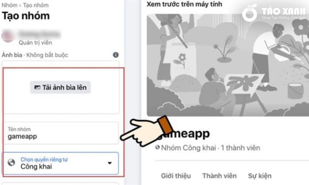 thiết lập hoạt động cho Nhóm facebook của mình