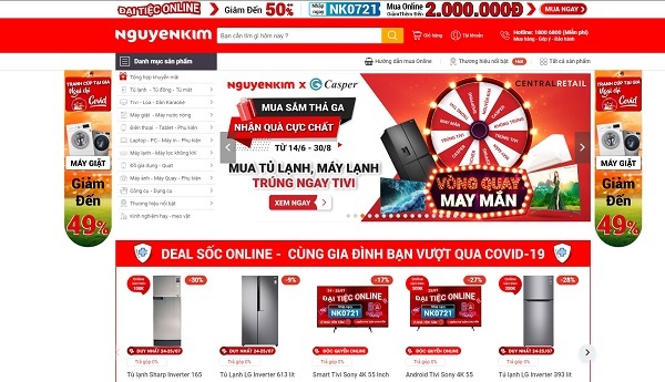 Mẫu thiết kế website điện máy, điện lạnh Nguyễn Kim